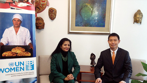 南非首位女性副总统 联合国会见yaxin222CEO